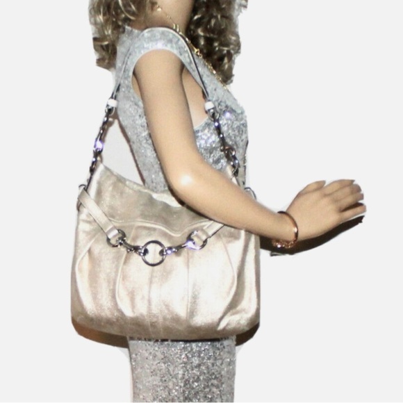 Coach Goat Suede Pleated Belted Hobo Bag - Picture 5 of 12